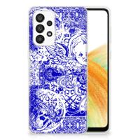 Silicone Back Case Samsung Galaxy A33 5G Angel Skull Blauw