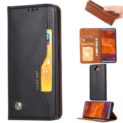 Knead huidtextuur horizontale Flip lederen case voor Sony Xperia 10 met foto frame & houder & kaartsleuven & portemonnee (zwart)