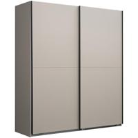 Leen Bakker - Schuifdeurkast Dex - Kiezel - 198x180x64 Cm - Spaanplaat - Grijs#Taupe