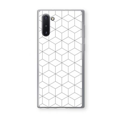 Zwart-witte kubussen: Samsung Galaxy Note 10 Transparant Hoesje