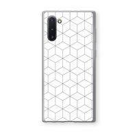 Zwart-witte kubussen: Samsung Galaxy Note 10 Transparant Hoesje
