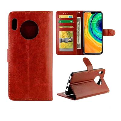 Voor Huawei mate 30 Crazy Horse textuur horizontale Flip lederen draagtas met houder & kaartsleuven & portemonnee & fotolijstjes (bruin)