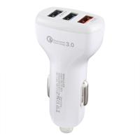 LZ-429 QC 3.0 2.4 A drie USB poorten Smart Quick autolader (wit)