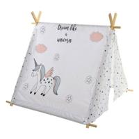 Kampeertent DKD Home Decor Katoen Hout Eenhoorn (110 x 110 x 106 cm)