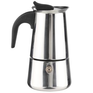 Mokka/espresso koffiemaker - voor 2 kopjes - 8 x 16 cm - RVS - koffiezetapparaat