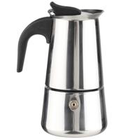 Mokka/espresso koffiemaker - voor 2 kopjes - 8 x 16 cm - RVS - koffiezetapparaat - thumbnail