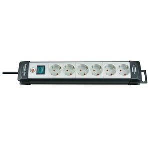 Brennenstuhl 1951560101 PDU Stekkerdoos | 6 sockets | met Schakelaar | 5 meter | Zwart/Zilver