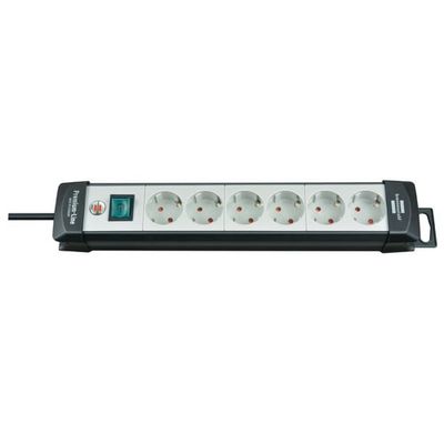 Brennenstuhl 1951560101 PDU Stekkerdoos | 6 sockets | met Schakelaar | 5 meter | Zwart/Zilver
