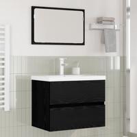 Badkamermeubelset 3 pcs Zwart eiken 60 x 38.5 x 45 cm