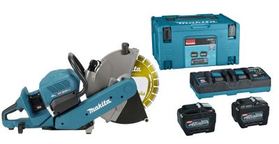 Makita CE002GL204X | XGT 2x40 V Max Doorslijper 355mm | 2 x 8.0 Ah accu + duo snellader | met AWS zender | In Mbox - CE002GL204X