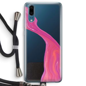 Paarse stroom: Huawei P20 Transparant Hoesje met koord