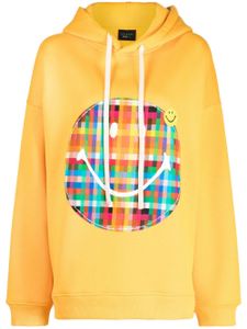 Joshua Sanders hoodie en jersey à motif Plaid Smiley - Jaune