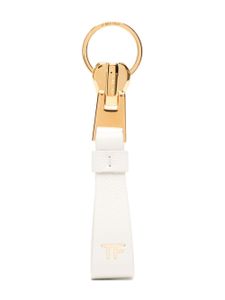 TOM FORD porte-clés en cuir à motif monogrammé - Blanc