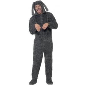 Carnaval verkleedkleding dierenpak - Hond - grijs - volwassenen - jumpsuit