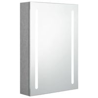 The Living Store Wandspiegelkast - Betongrijs - 50x13x70 cm - MDF met Melamine-afwerking