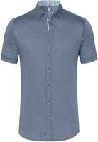 Desoto Heren Overhemd Lichtblauw Button Down Slim Fit - thumbnail