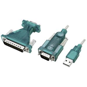 LogiLink Adapter Serieel [1x USB-A 2.0 stekker - 1x D-sub stekker 9-polig, D-sub stekker 25-polig] 1.3 m Groen