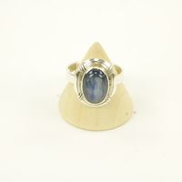 Zilveren Ring met Kyaniet Maat 19,5 - Verstelbaar - Model 2 (Sterling Zilver 925)