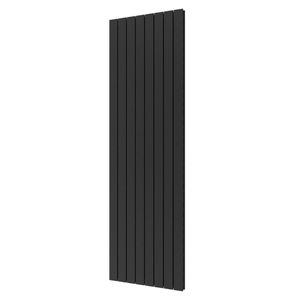 Designradiator Plieger Cavallino Retto Dubbel 1716 Watt Middenaansluiting 200x60,2 cm Black Graphite