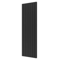 Designradiator Plieger Cavallino Retto Dubbel 1716 Watt Middenaansluiting 200x60,2 cm Black Graphite