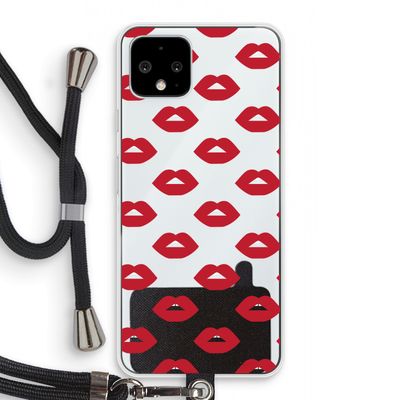 Lips: Pixel 4 Transparant Hoesje met koord