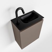 Toiletmeubel Mondiaz Ture | 40 cm | Meubelkleur Smoke | Eden wastafel Urban Rechts | 1 kraangat