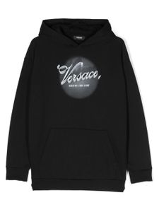 Versace Kids hoodie en coton à logo imprimé - Noir