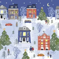 Duni 3-laags tissue servet winter wonders 24x24cm blauw 20 stuks Duni 3-laags tissue servet winter wonders 24x24cm blauw 20 stuks