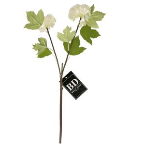 Kunstbloem Viburnum/sneeuwbal - 46 cm - wit - losse steel - kunst zijdebloemen