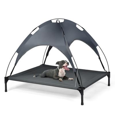 Huisdierenbed met Afneembare Luifel & Stevig Stalen Frame Waterdicht & Zon Bestendig Koel Bed Tent voor Huisdieren voor Binnen Buiten