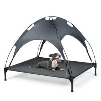 Huisdierenbed met Afneembare Luifel & Stevig Stalen Frame Waterdicht & Zon Bestendig Koel Bed Tent voor Huisdieren voor Binnen Buiten