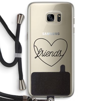 Friends heart black: Samsung Galaxy S7 Edge Transparant Hoesje met koord