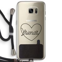 Friends heart black: Samsung Galaxy S7 Edge Transparant Hoesje met koord