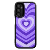 Samsung Galaxy A14 zwarte case - Hart swirl paars