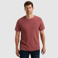 Pme Legend Short Sleeve R-neck Textured Strip 113110 4021 - Dry Rose Pme Legend Short Sleeve R-neck Textured Strip 113110 4021 - Dry Rose
