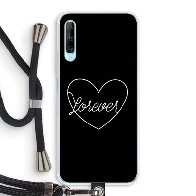 Forever heart black: Huawei P Smart Pro Transparant Hoesje met koord