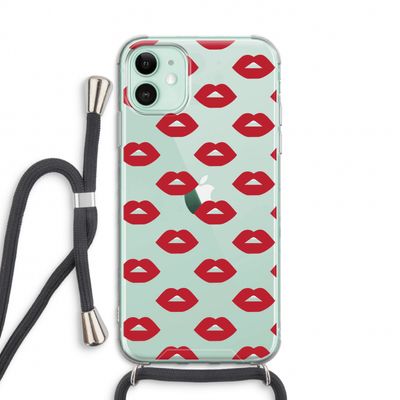 Lips: iPhone 11 Transparant Hoesje met koord