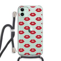 Lips: iPhone 11 Transparant Hoesje met koord