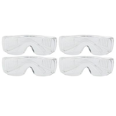 Veiligheidsbril/vuurwerkbril - 4x - kunststof - transparant - beschermbril voor volwassenen Veiligheidsbril/vuurwerkbril - 4x - kunststof - transparant - beschermbril voor volwassenen