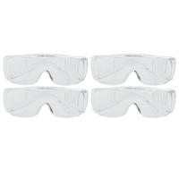 Veiligheidsbril/vuurwerkbril - 4x - kunststof - transparant - beschermbril voor volwassenen