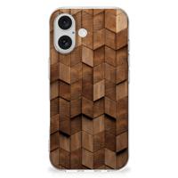 Bumper Hoesje voor iPhone 16 plus Wooden Cubes