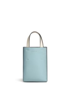 Marni sac cabas Museo Nano en cuir - Bleu