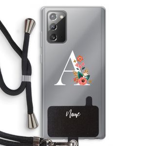 Pink Bouquet: Samsung Galaxy Note 20 / Note 20 5G Transparant Hoesje met koord
