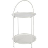 Home & Styling Bijzettafel - wit - metaal - H66 cm - plantenpot verhoger - binnen/buiten Home & Styling Bijzettafel - wit - metaal - H66 cm - plantenpot verhoger - binnen/buiten
