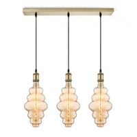 Home sweet home vintage brons hanglamp 3L beam cloud amber - thumbnail