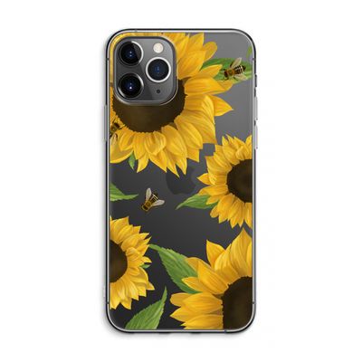 Sunflower and bees: iPhone 11 Pro Max Transparant Hoesje