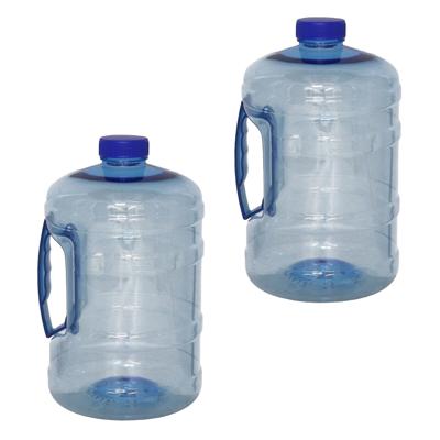 Gerimport Watercontainer/jerrycan - 2x - 2 Liter - Kunststof - blauw - 13 x 22 cm - kamperen/camping
