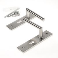 Knop-/Krukgarnituur roestvaststaal massief haaks-model rechthoekig pc 55 - thumbnail