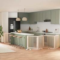 Hondenhek inklapbaar met deur 6 panelen 480 cm populierenhout