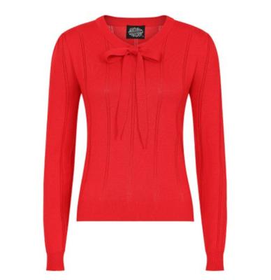 Hearts & Roses Shelly Knitted Top Red-L